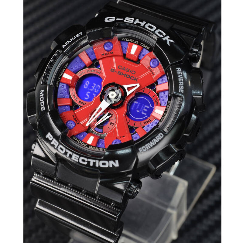 卡西欧(casio)手表 g-shock系列ga-120立体表盘双显运动男表 ga-120b