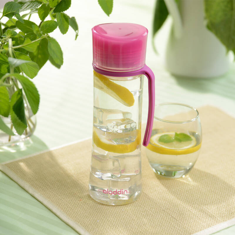 aladdin大容量塑料水杯子0.58l户外便携旅行水壶学生运动随手杯 粉色