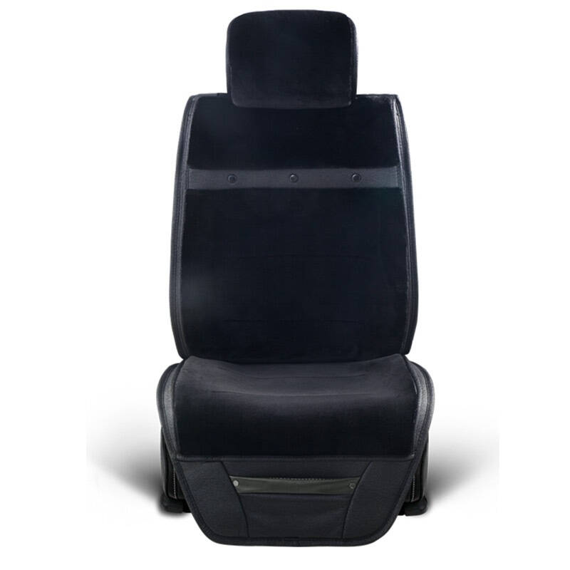 双层加厚仿羊剪绒汽车毛垫 座垫 天下无双 黑色(六片装)