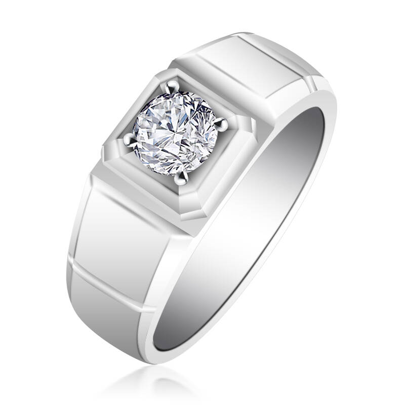 【盛尊珠宝】18k戒托 30分h/si大气男戒钻戒结婚钻戒结婚戒指男士指环