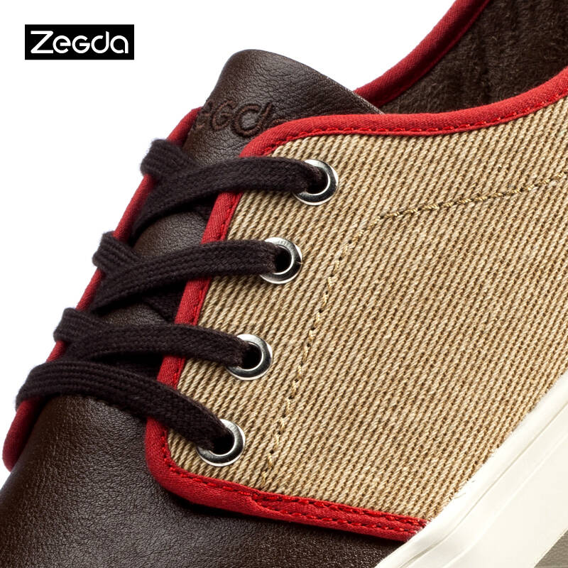 zegda正大2014春款男款时尚休闲低帮英伦风板鞋 男士休闲鞋 浅咖啡1