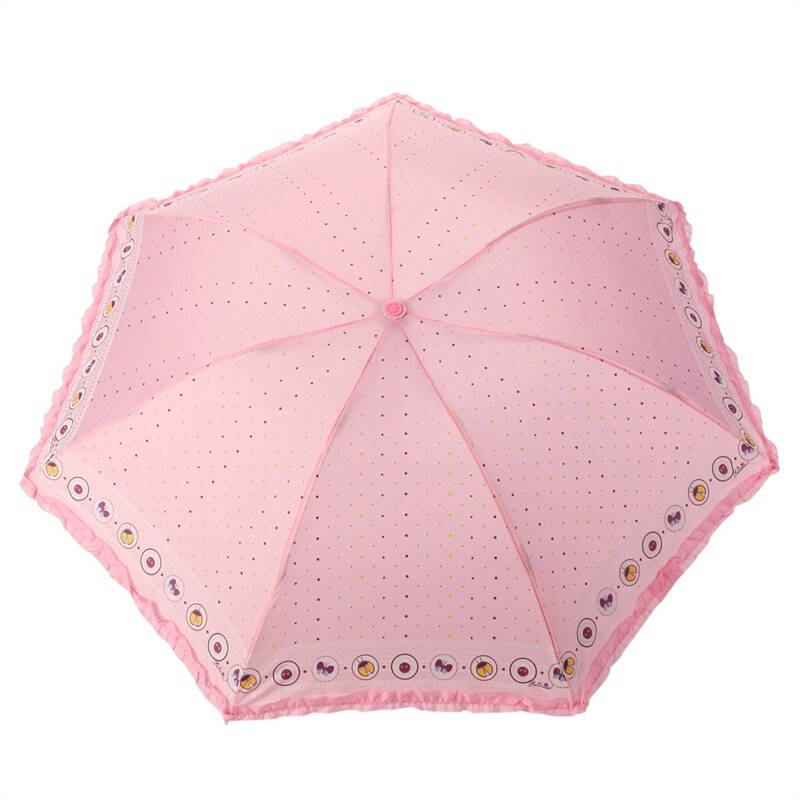 天堂伞 心意点点三折超轻晴雨伞326e粉红色