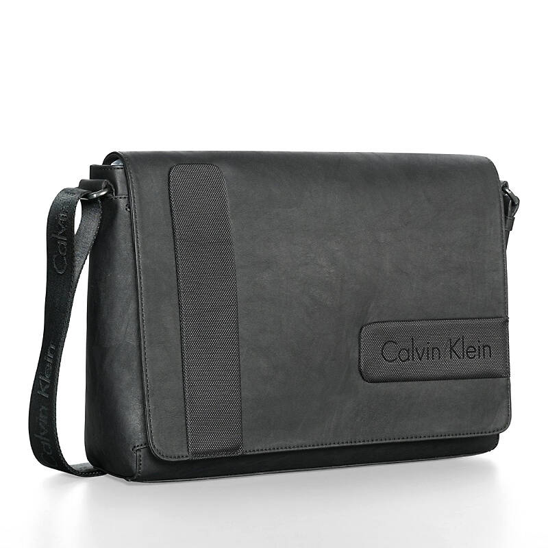 calvin klein ck 男士单肩斜挎包邮差包 男包 灰色 39.