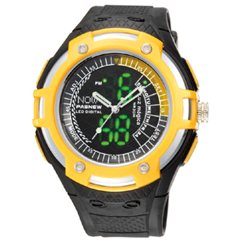 pasnew百圣牛电子表户外运动手表男女学生潜水登山运动表防水表 蓝色