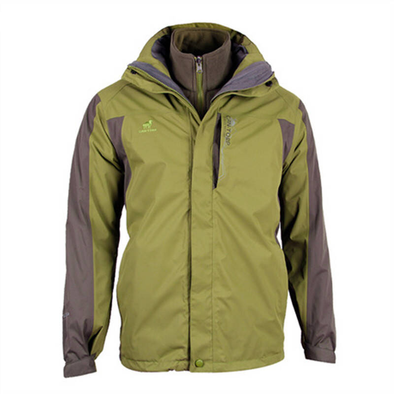 cantorp肯拓普骆驼户外冲锋衣抓绒两件套 男冲锋衣e73212 果绿 s