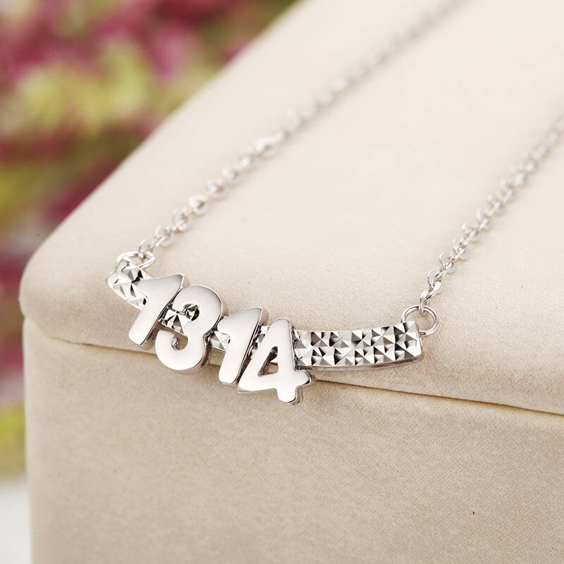 珂兰pt950铂金白金项链吊坠女款时尚首饰 b数字链1314 约5.97g