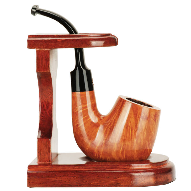 bbb银标 3b-4218-7072 凶牙利式石楠根棕色光面鞍型嘴全弯柄 高端烟斗