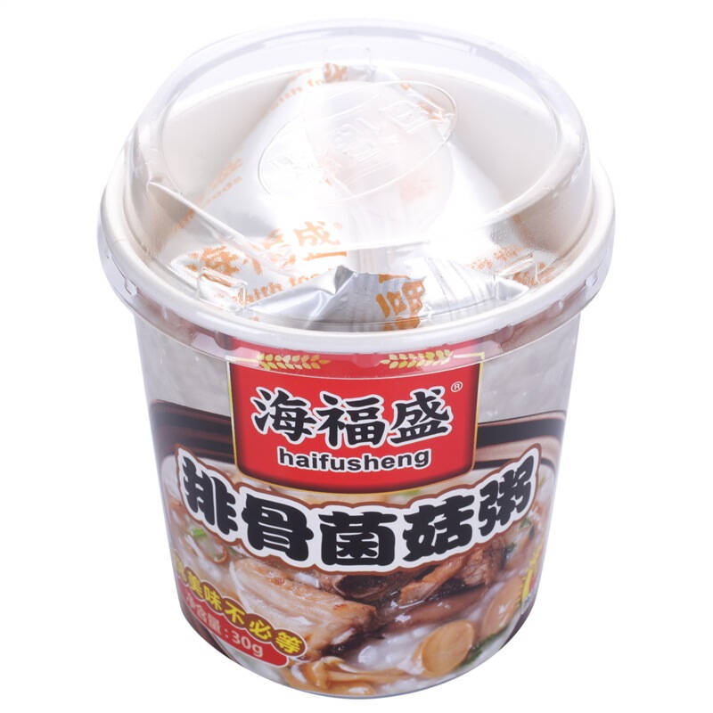 海福盛早餐粥排骨菌菇粥冲泡方便速食粥fd冻干粥杯装38g