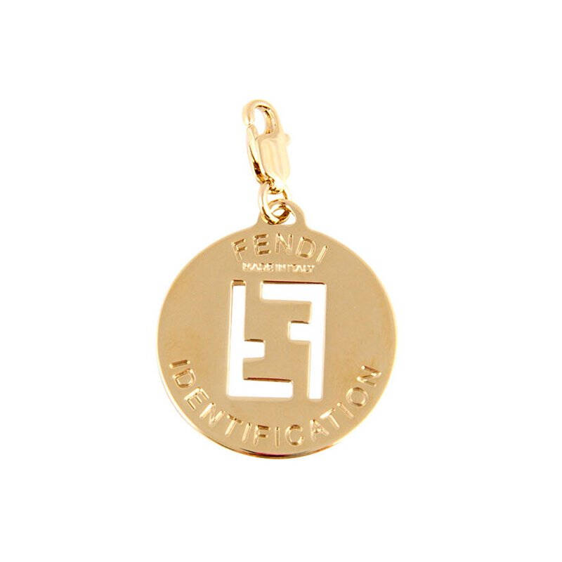 2013秋冬新品 fendi 芬迪 女士logo圆形字母镂空装饰品 金色 f