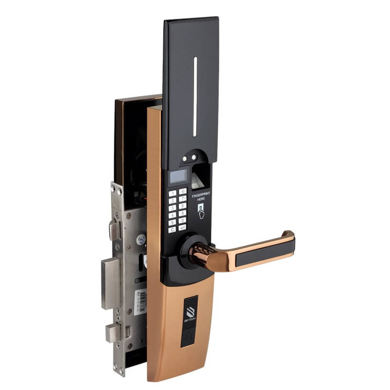 必达(be-tech) i1a8(fk)(pvd玫瑰金右开-装饰假锁) 指纹密码锁 家用