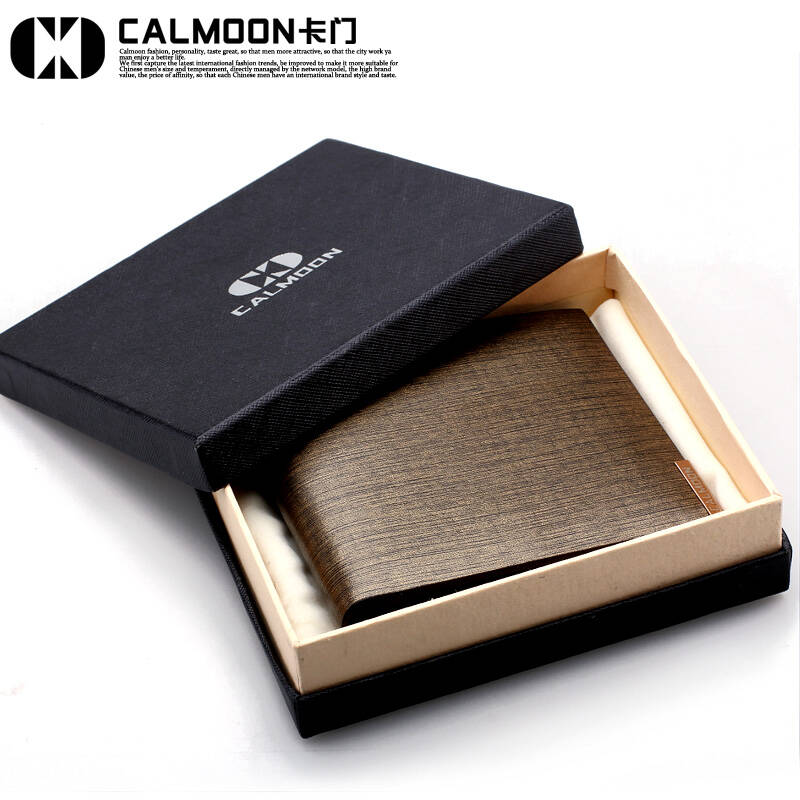 正品卡门calmoon牛皮男士钱包 爆款男式钱夹 短款钱包男cm-703-005