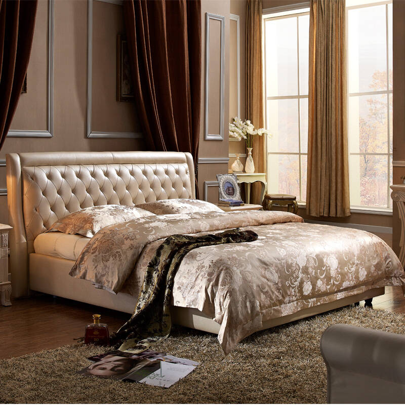 美梦思床memos 皮床真皮床 简约现代床皮艺软床 进口头层牛皮1.