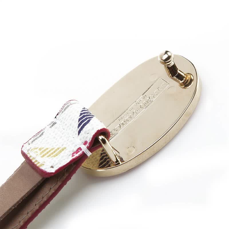 armani (阿玛尼) 女式pvc白色配彩色鹰头logo玫红色板扣腰带皮带 yew