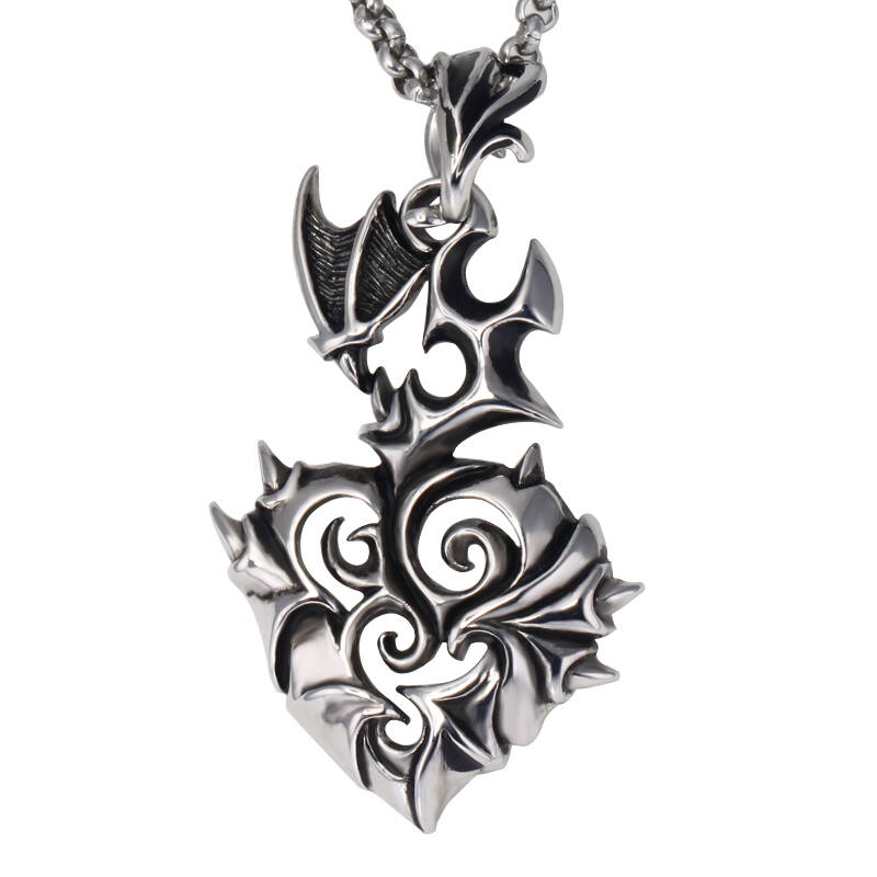 流行色钛钢项链吊坠恶魔之爪