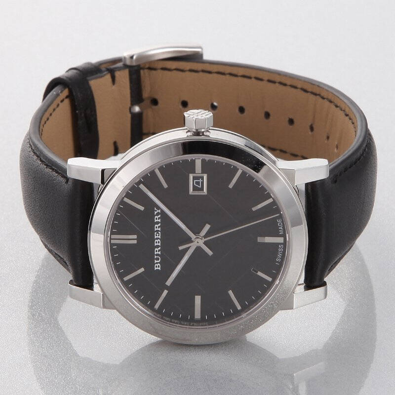巴宝莉 burberry 复古休闲简约皮带男士手表 bu9009 黑色