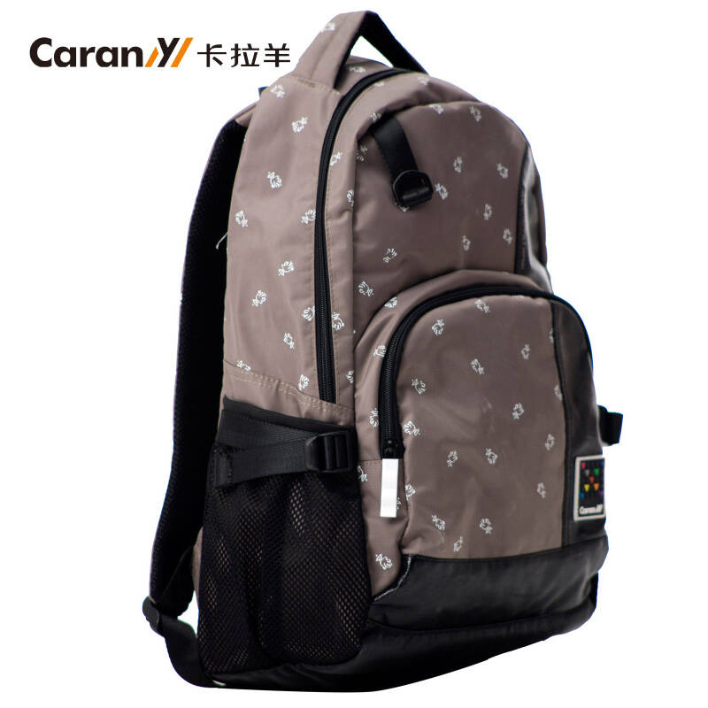 卡拉扬卡拉羊情侣款14.1吋休闲电脑双肩背包运动旅行包书包c5444 灰色
