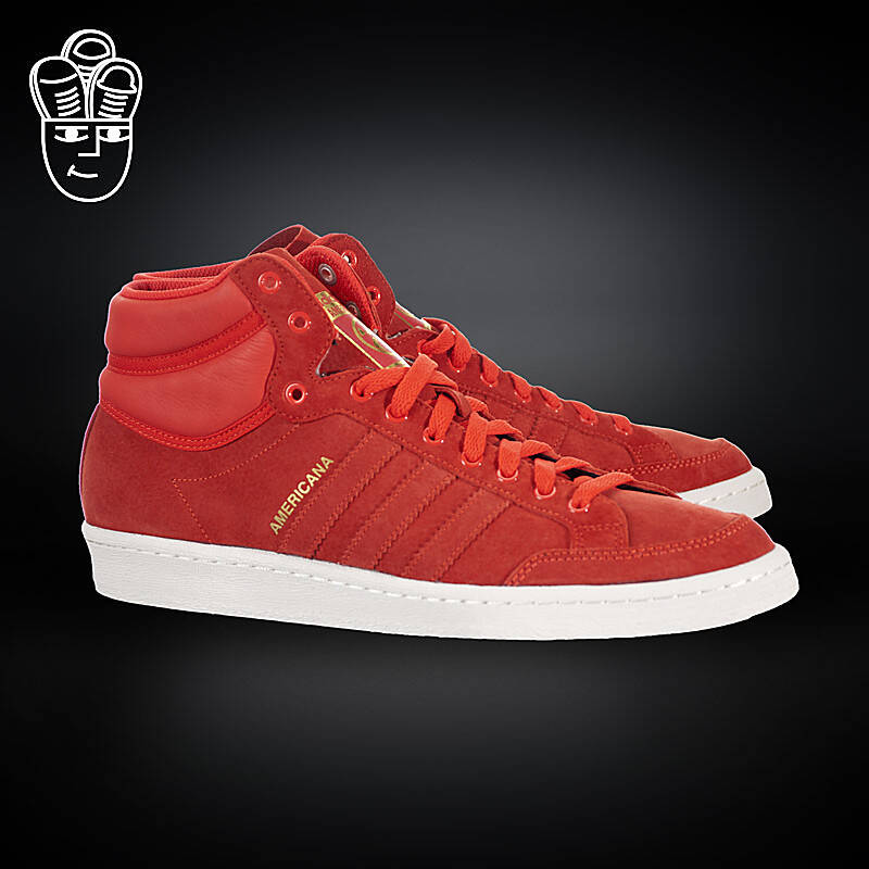 adidas americana hi 88三叶草男鞋经典红色板鞋高帮休闲鞋g96851 g