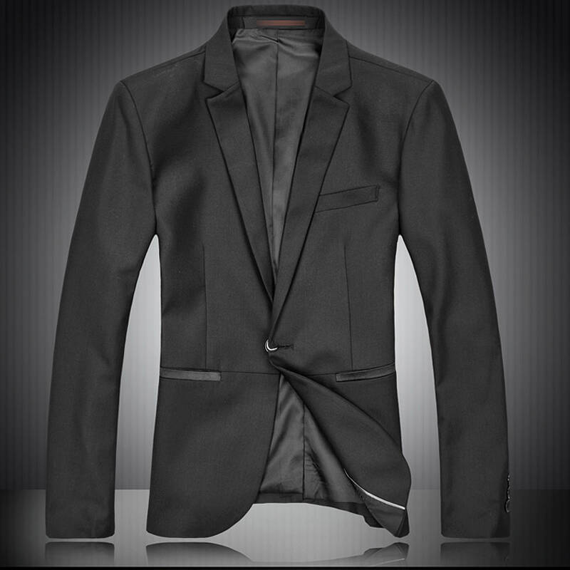 让夏尔【新品】男士西服 时尚休闲修身一粒扣小西装 男款 黑色 xxx