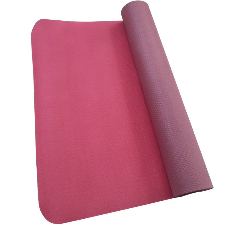 青鸟tpe环保瑜伽垫4mm套装 送背包 捆绳 粉色 紫色