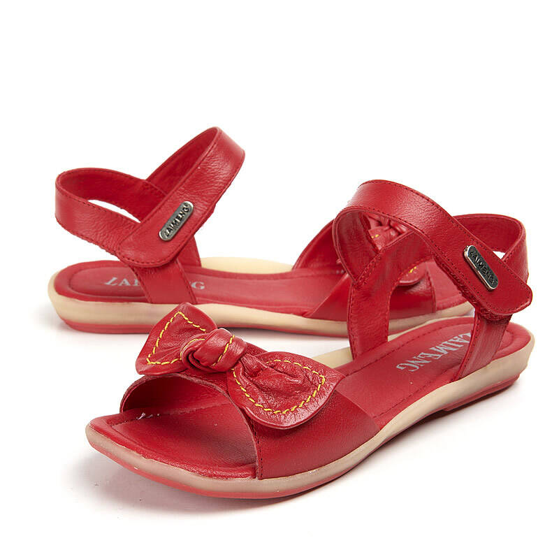 莱蒙童鞋 女童凉鞋 儿童凉鞋 女大童2013新款 真皮小孩子凉鞋女 红色