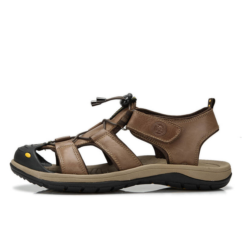 骆驼牌 男士日常休闲透气凉鞋 棕色 44