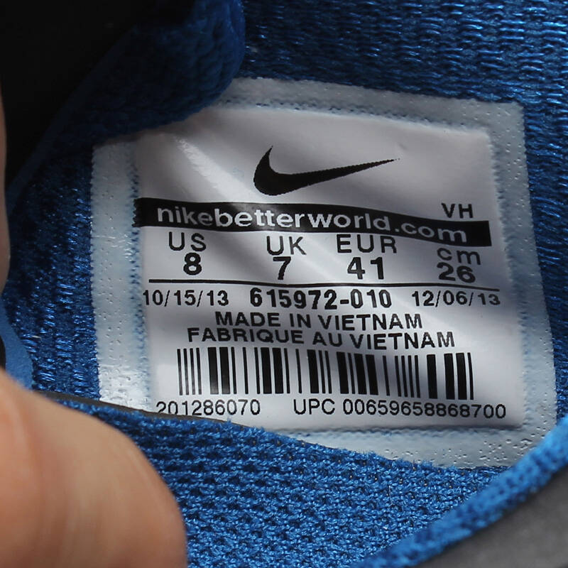 耐克nike断码跑步低帮训练鞋男鞋运动鞋615972-010 黑 金属铂金 军蓝