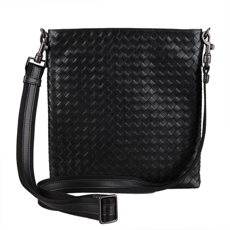 葆蝶家 bottega veneta 宝缇嘉 bv男款牛皮编织拉链斜挎邮差包163971