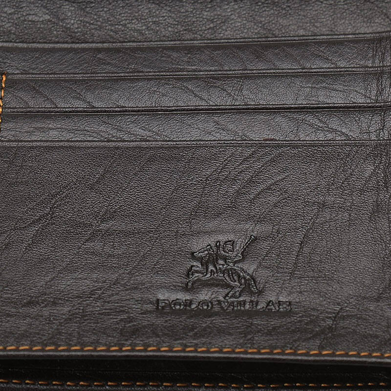 保罗威特(polo villae) 男士钱包 真皮牛皮长款钱夹皮夹票夹pccx826咖