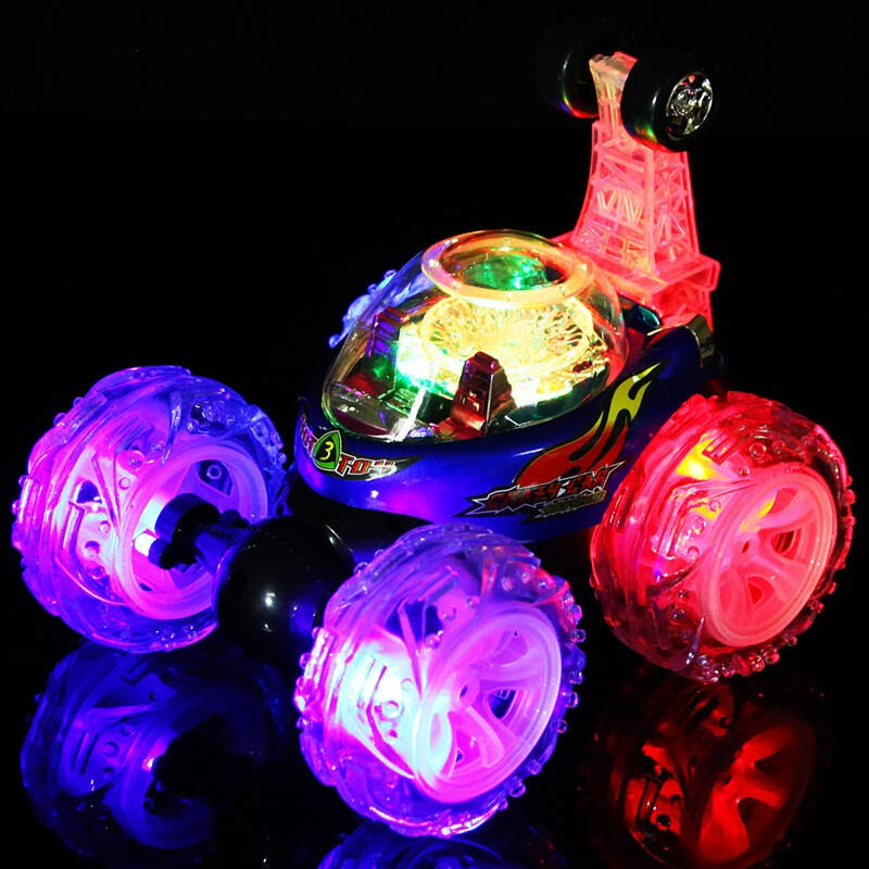 【京东超市】迪美 遥控车 男孩电动遥控玩具可充电特技翻斗车9088蓝色