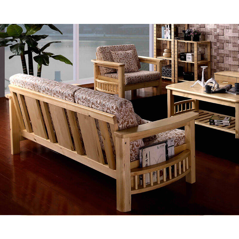 森达凯越 双十二送券 s-6002 松木圆腿沙发 松木原色