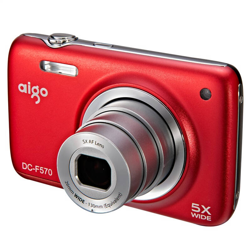爱国者(aigo dc-f570 数码相机 红色(1400万像素 5倍光学变焦 智能