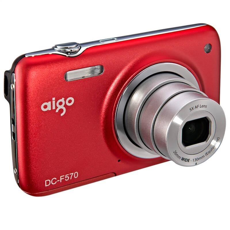 爱国者(aigo) dc-f570 数码相机 红色(1400万像素 5倍光学变焦 智能