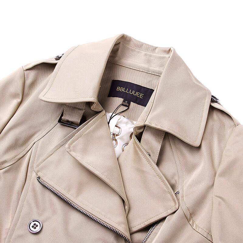 bblluuee粉蓝衣橱 2014风衣女秋季新款女装 七分袖中长款修身风衣87