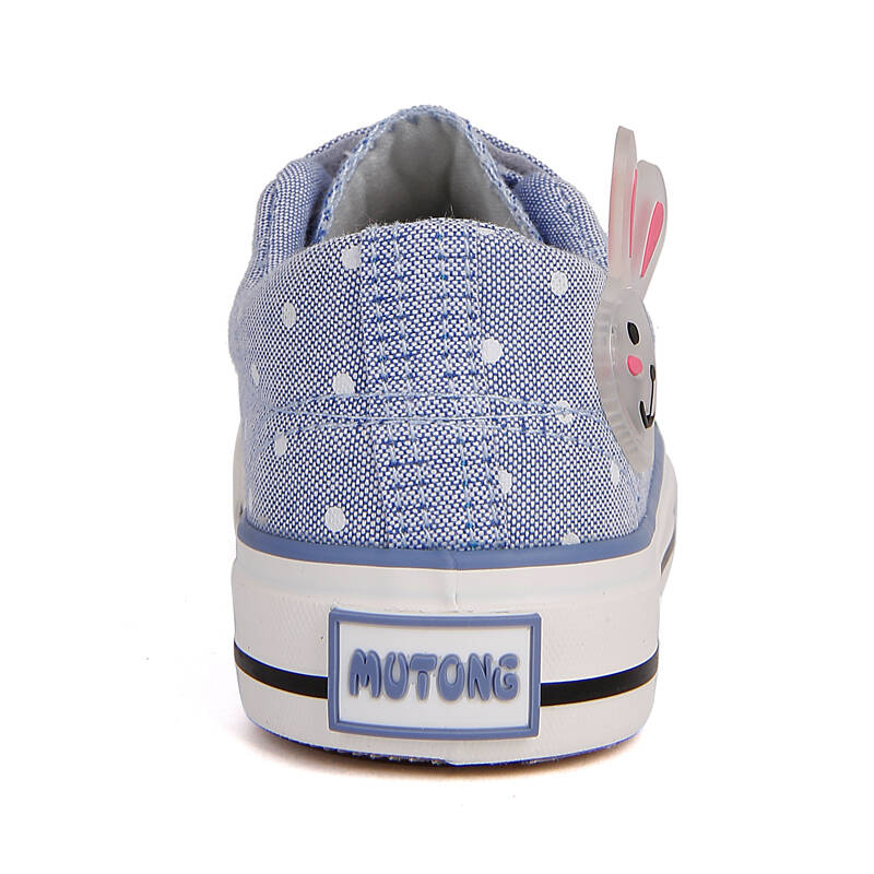 牧童童鞋新款女童萌兔帆布鞋 1105蓝色 37码/鞋内长22.0cm