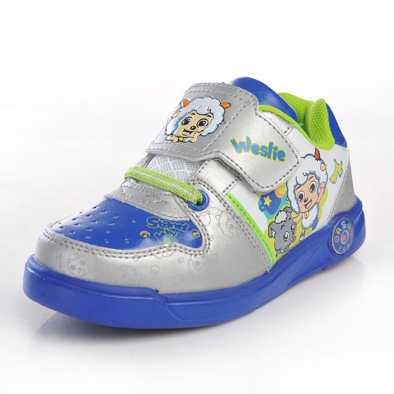喜羊羊与灰太狼2013秋冬新款儿童运动休闲鞋闪灯鞋 四色可选 白色