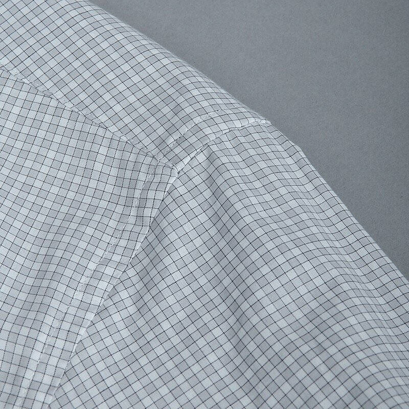 京东配送 玛萨玛索 masamaso 休闲商务灰白格精梳棉长袖衬衫 12258