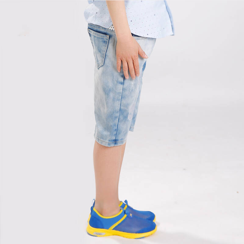 618爆品抢先逛牧童童装 2014夏装新款男童牛仔裤 男童牛仔短裤 牛仔蓝