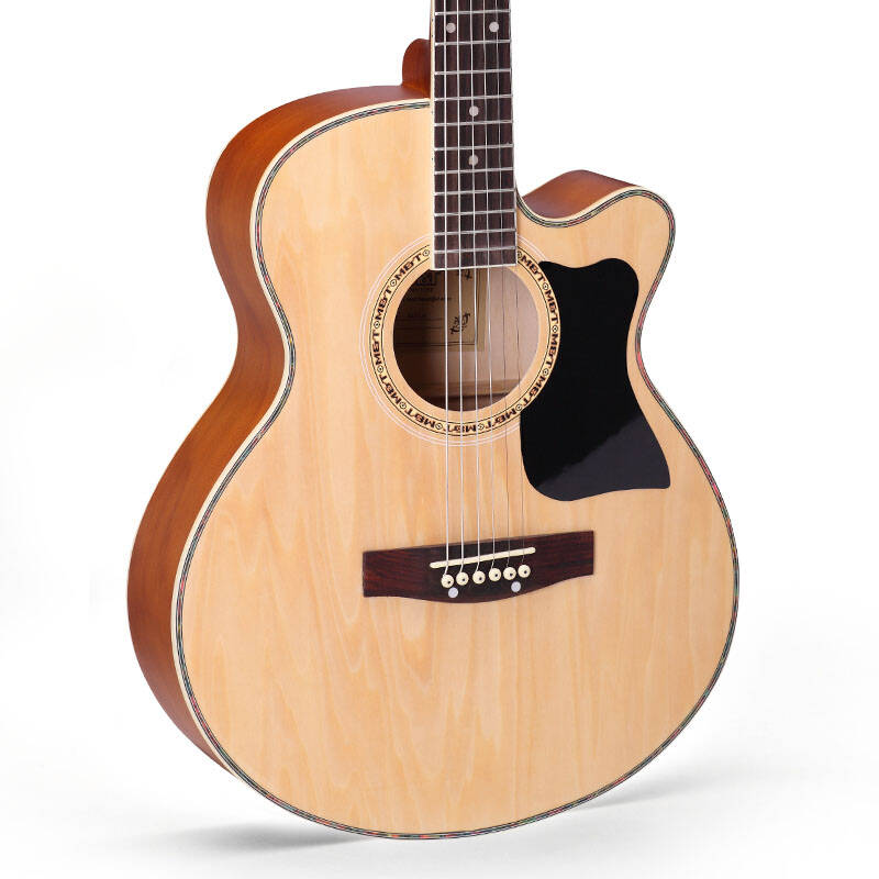 美音乐器40寸民谣纯色普及木吉他 椴木街头青年时尚潮木吉它 木色哑光