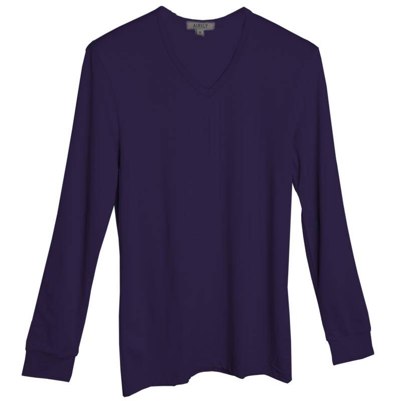 班尼路旗下艾锐力(airily)全新纤维男装v领净色轻薄贴身柔软保暖内衣