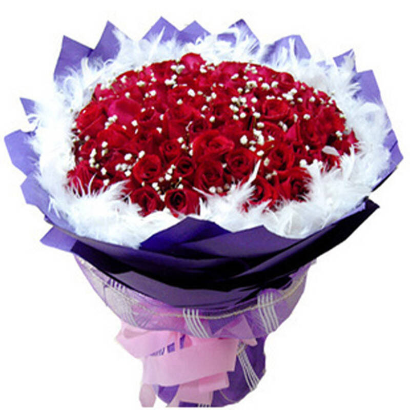 花宿名家情人节鲜花速递预售99朵玫瑰花束同城快递爱情生日节日送花 a