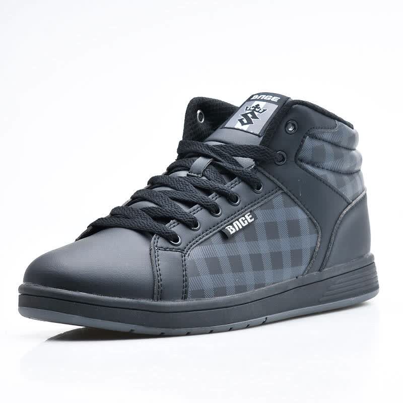八哥bage 男款高帮板鞋休闲鞋运动板鞋情侣鞋男子hdxb11979 黑色 40