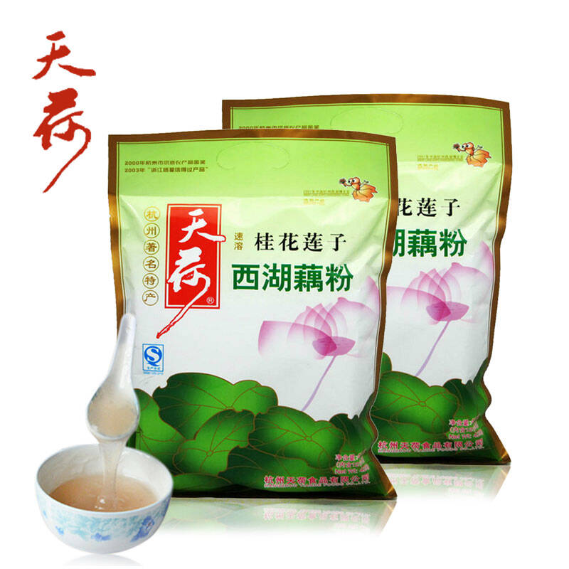 天荷西湖藕粉420g*2冲饮杭州特产桂花莲子袋