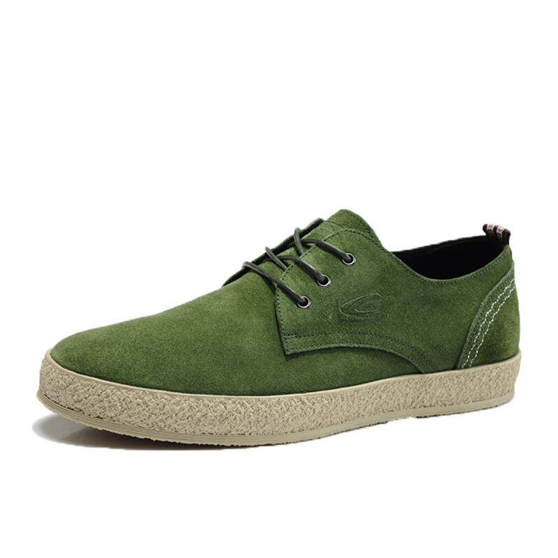 休闲鞋 男磨砂牛皮鞋 休闲男鞋简约时尚系带皮鞋f823 绿色 值得信赖