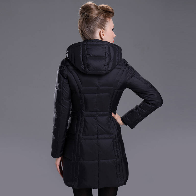 斯科维尔2013欧美新款 大码修身奢华中长款 反季促销羽绒服女520 黑色