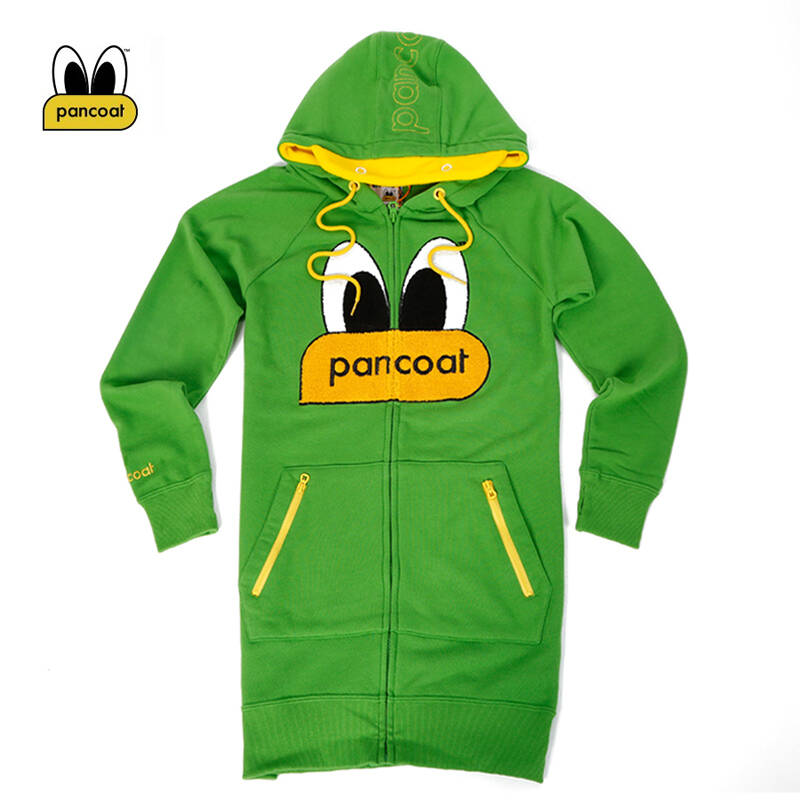 韩国潮牌 大黄鸭pancoat 韩版秋冬外套 中长款加厚加绒连帽拉链卫衣