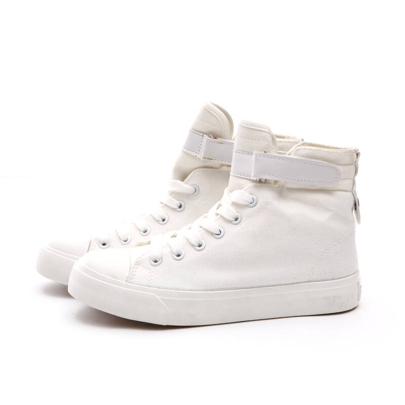 飞耀2014春夏季新款潮帆布鞋女鞋牛仔布高帮女皮带扣厚底松糕 l-59