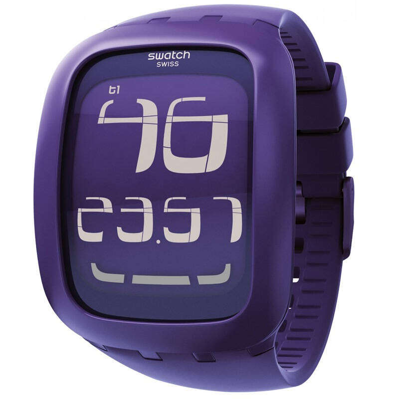 斯沃琪(swatch)手表 touch触摸数码系列电子中性手表紫色surv100