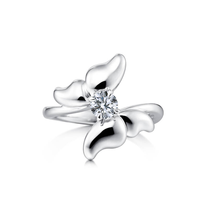 【特价】沐恩珠宝 蝶恋 22分18k金钻石戒指(附权威鉴定证书)10548