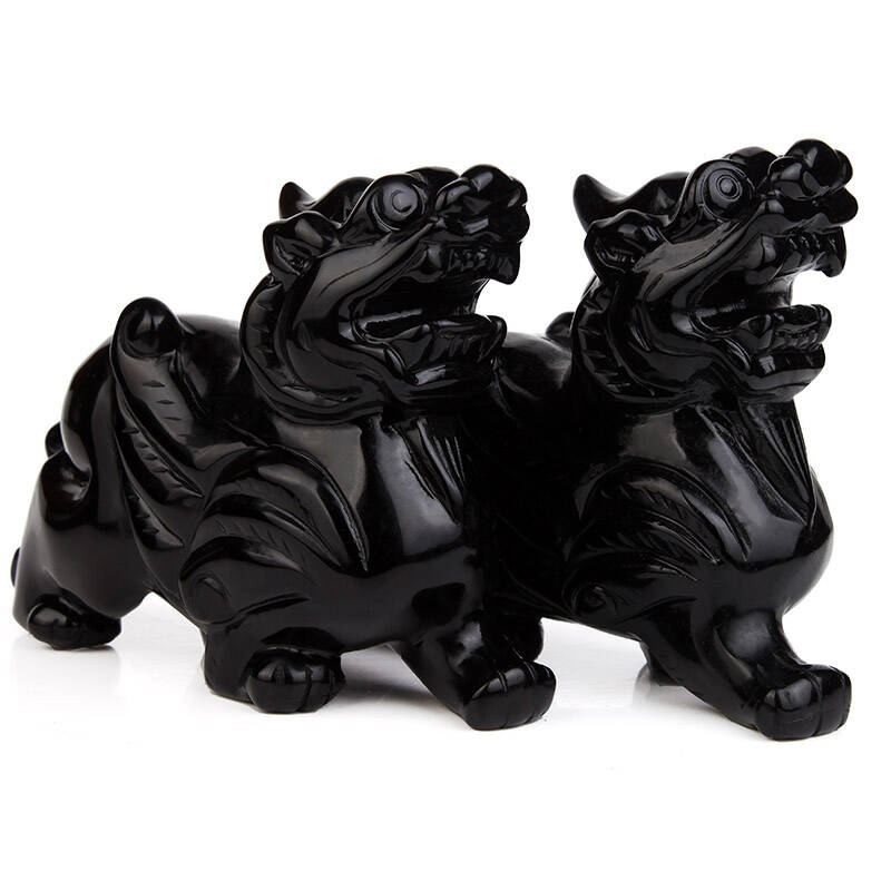 0000 天然黑曜石貔貅摆件招财辟邪现代家居装饰工艺品摆设0713