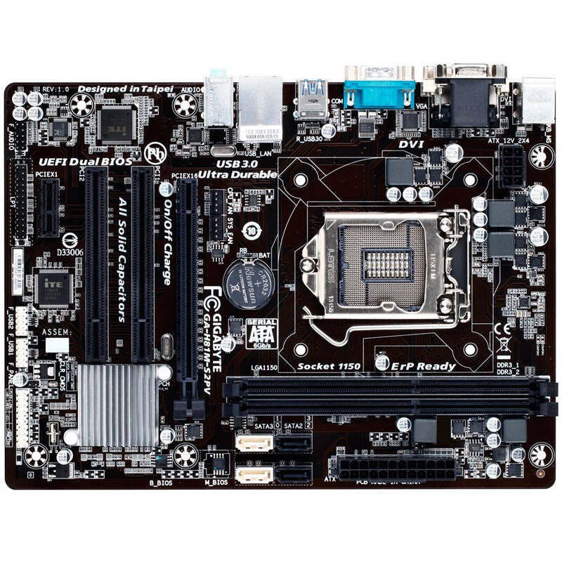 技嘉(gigabyte h81m-s2pv主板(intel h81/lga 1150 自营